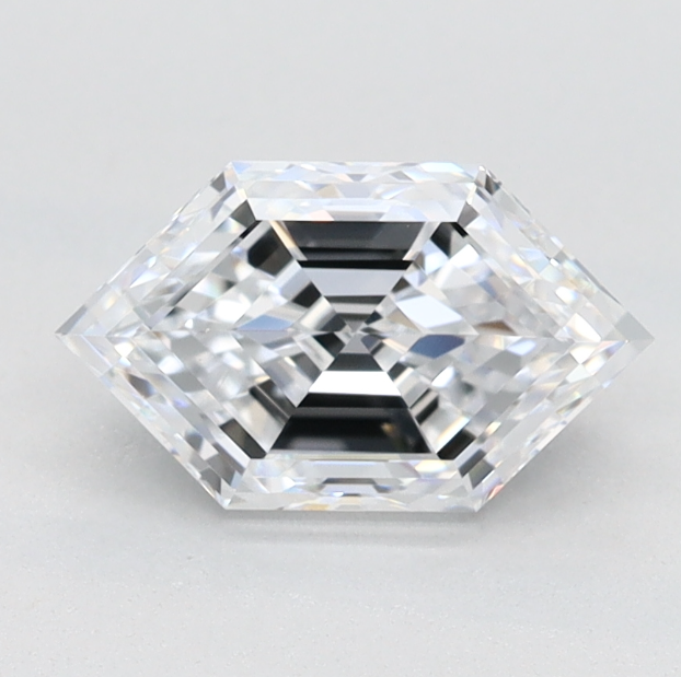 white hexagonal shape diamond custom precision cut