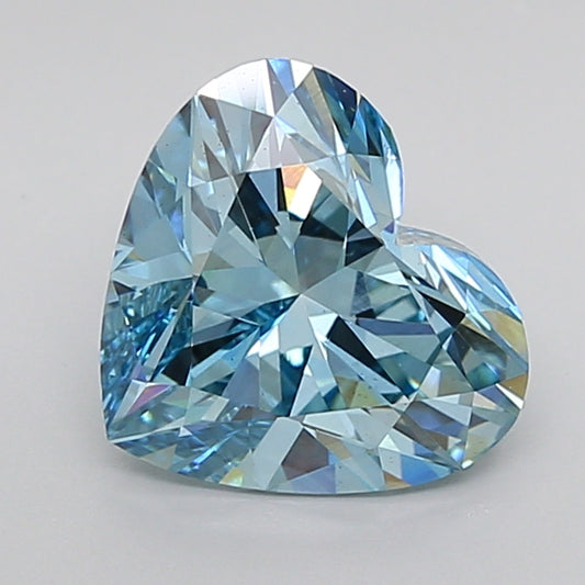 igi certified fancy vivid blue heart cut lab grown diamond