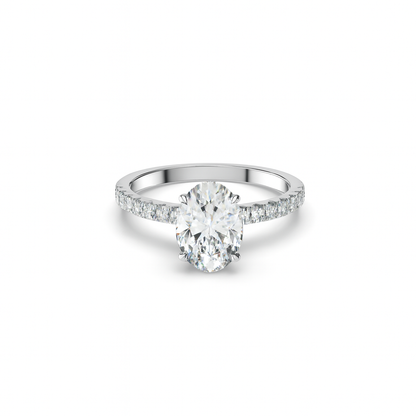 Oval Pavé Lab Diamond Ring | IGI Certified