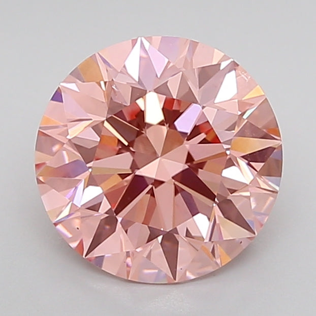 igi certified fancy vivid pink round cut lab grown diamond
