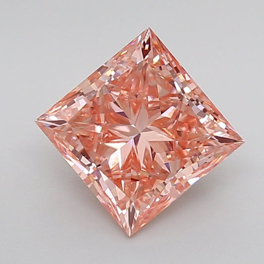 igi certified fancy vivid pink princess cut lab grown diamond