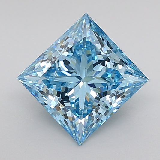 igi certified fancy vivid blue princess cut lab grown diamond