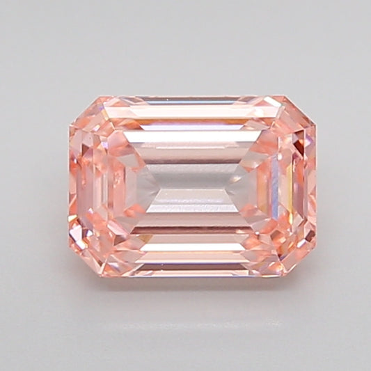 igi certified fancy vivid pink emerald cut lab grown diamond