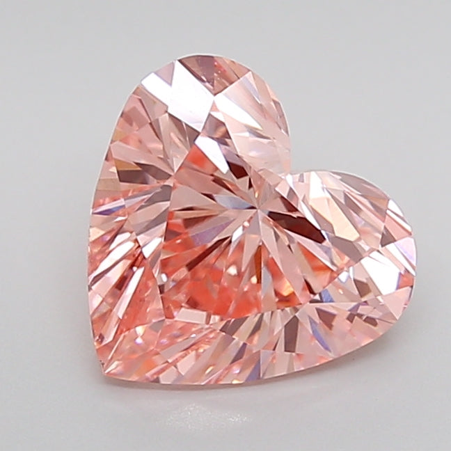 igi certified fancy vivid pink heart cut lab grown diamond