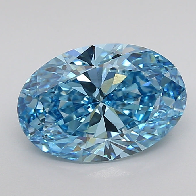 igi certified fancy vivid blue oval cut lab grown diamond