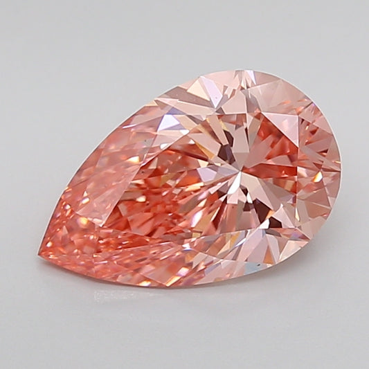 igi certified fancy vivid pink pear cut lab grown diamond