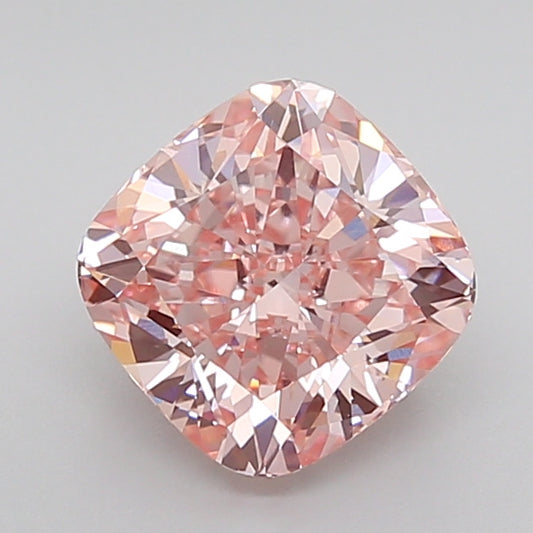 igi certified fancy vivid pink cushion cut lab grown diamond