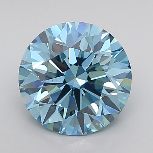 igi certified fancy vivid blue round cut lab grown diamond