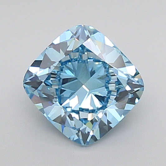 igi certified fancy vivid blue cushion cut lab grown diamond