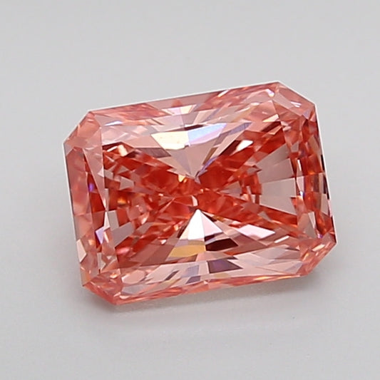 igi certified fancy vivid pink radiant cut lab grown diamond