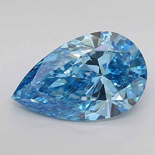 igi certified fancy vivid blue pear cut lab grown diamond