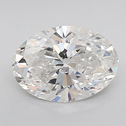 igi certified oval cut white lab grown diamond d f color