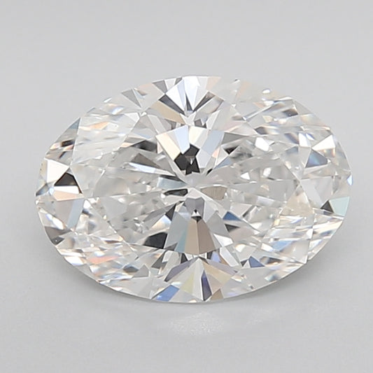 igi certified oval cut white lab grown diamond d f color