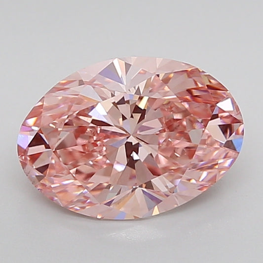igi certified fancy vivid pink oval cut lab grown diamond