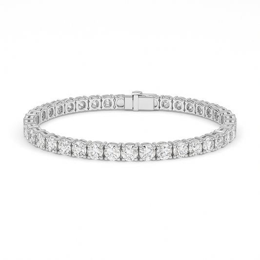 Round lab diamond tennis bracelet with 1 carat each IGI certified diamonds