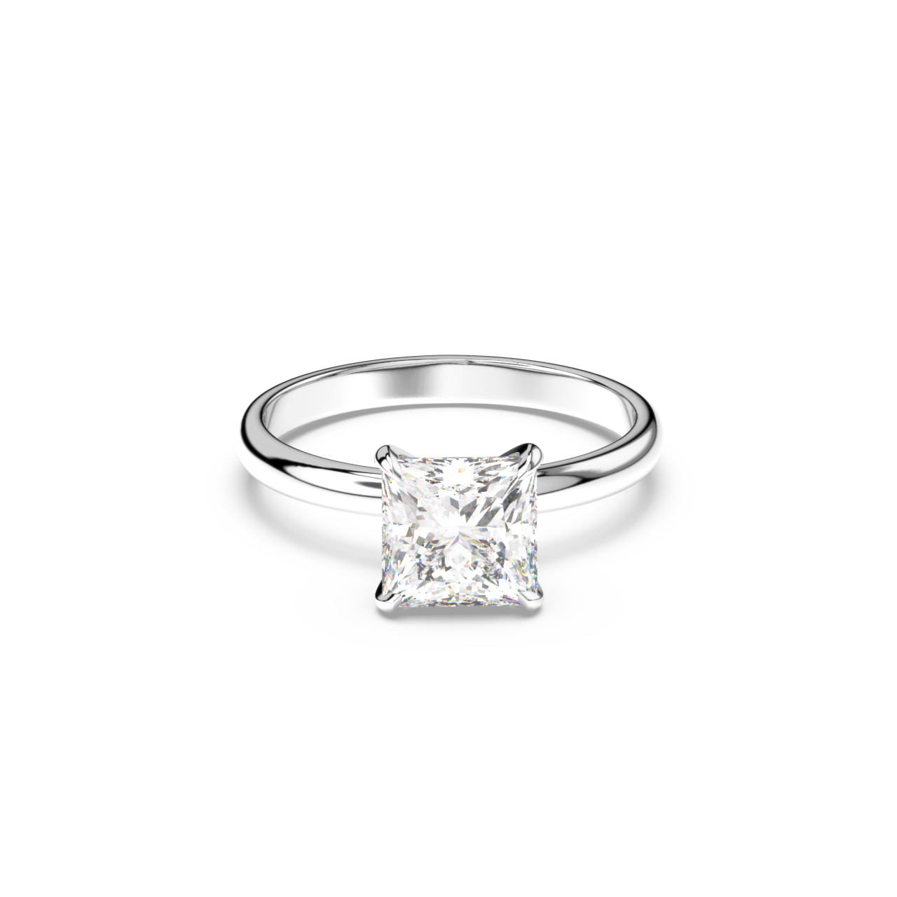 Princess cut lab diamond solitaire ring featuring an IGI certified diamond