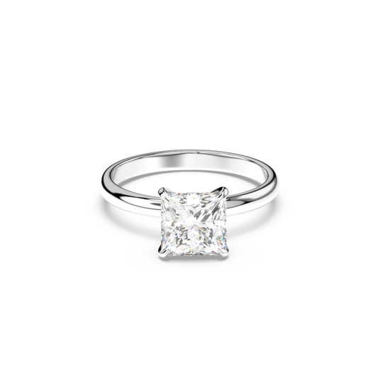 Princess cut lab diamond solitaire ring featuring an IGI certified diamond