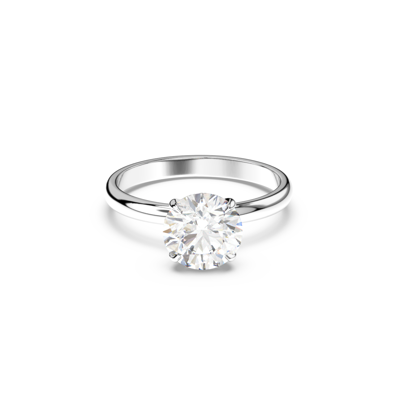 Round lab diamond solitaire ring featuring an IGI certified diamond