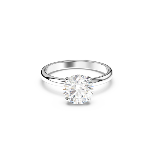 Round lab diamond solitaire ring featuring an IGI certified diamond