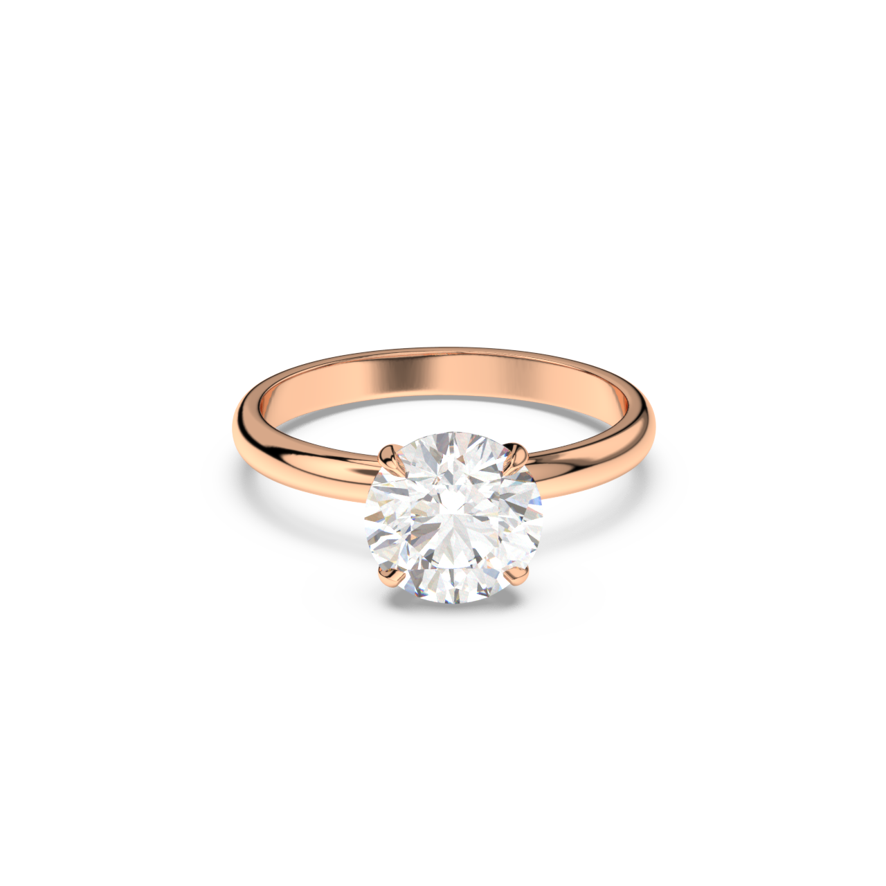Round Lab Diamond Solitaire Ring | IGI Certified