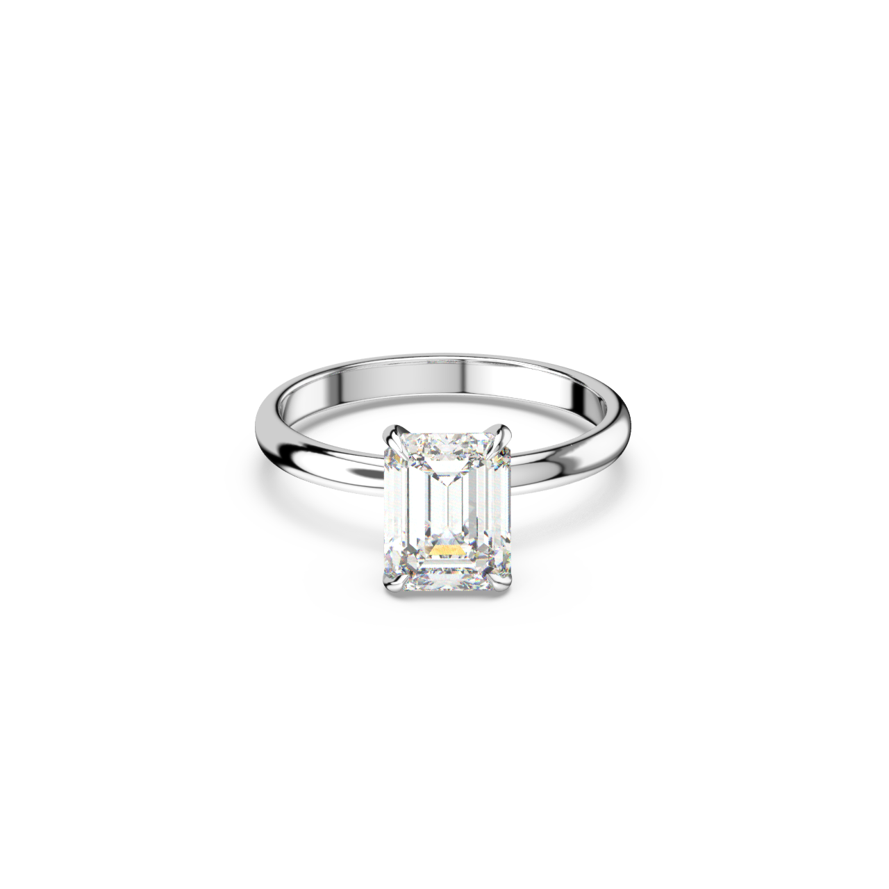 Emerald cut lab diamond solitaire ring featuring an IGI certified diamond