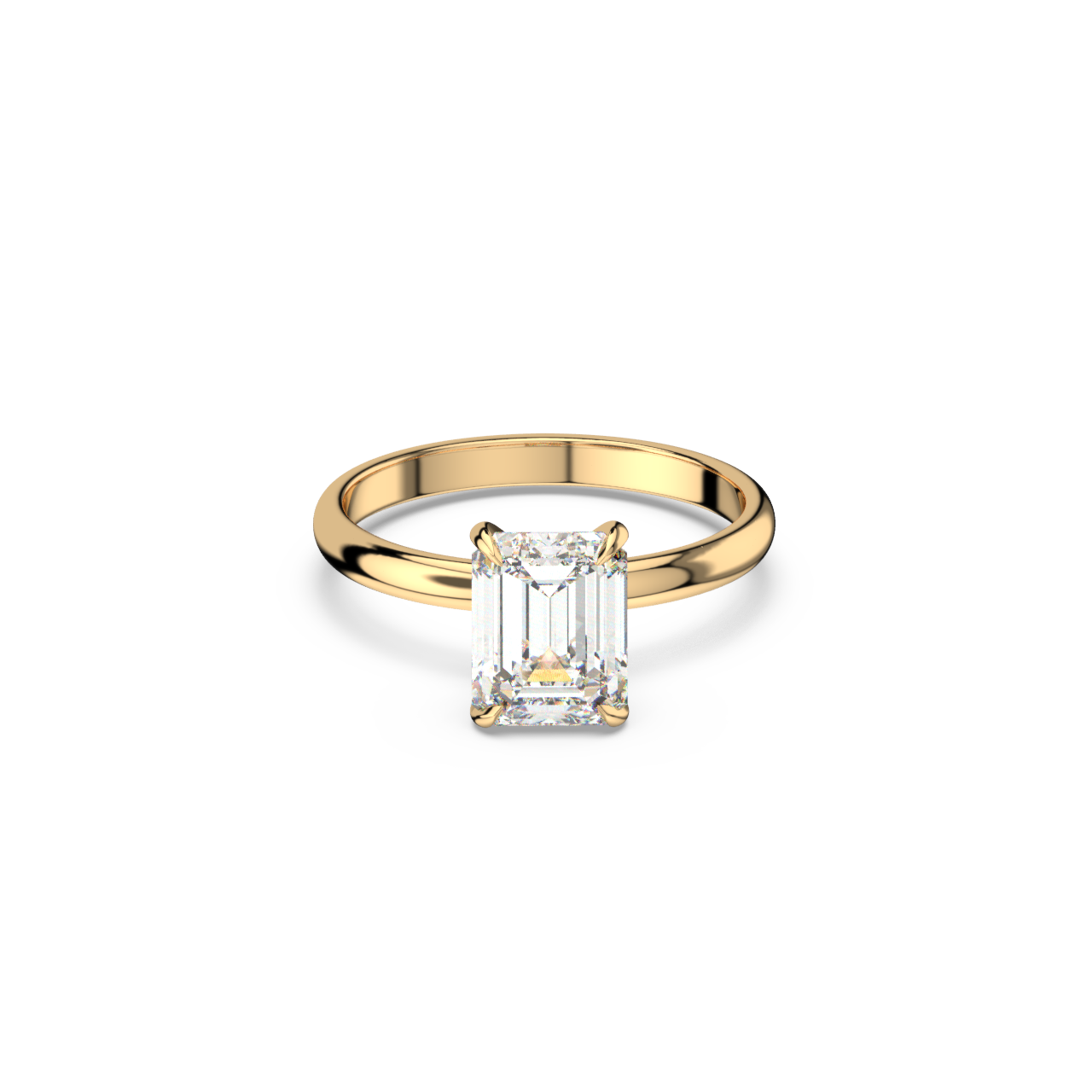 Emerald Lab Diamond Solitaire Ring | IGI Certified