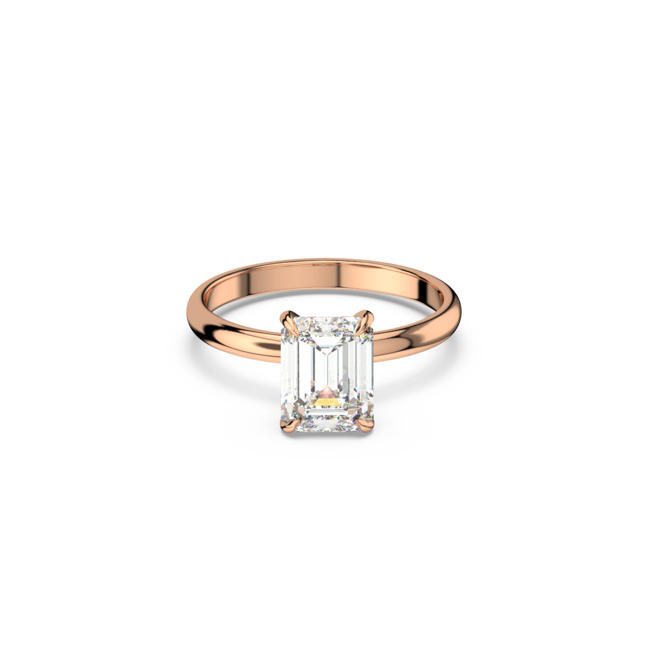 Emerald Lab Diamond Solitaire Ring | IGI Certified