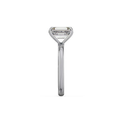 Emerald Lab Diamond Solitaire Ring | IGI Certified