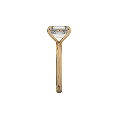 Emerald Lab Diamond Solitaire Ring | IGI Certified