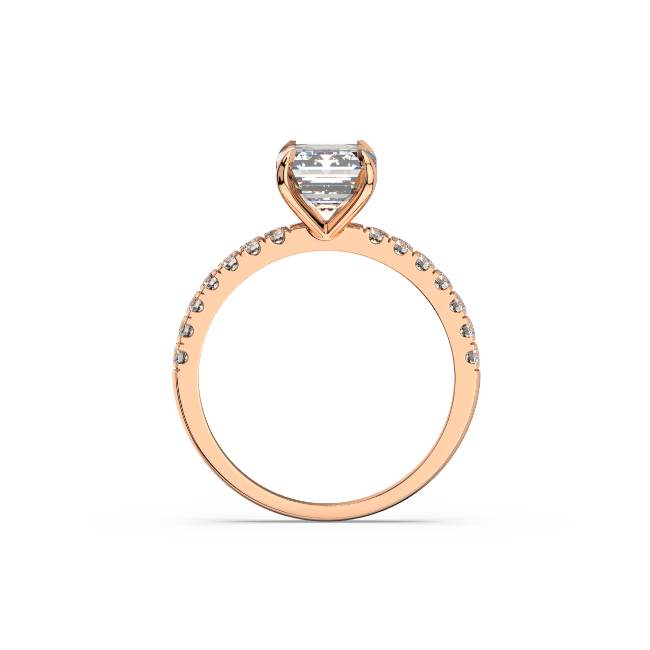 Emerald Pavé Lab Diamond Ring | IGI Certified