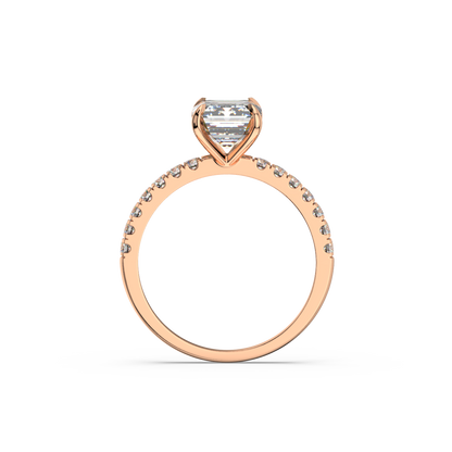 Emerald Pavé Lab Diamond Ring | IGI Certified