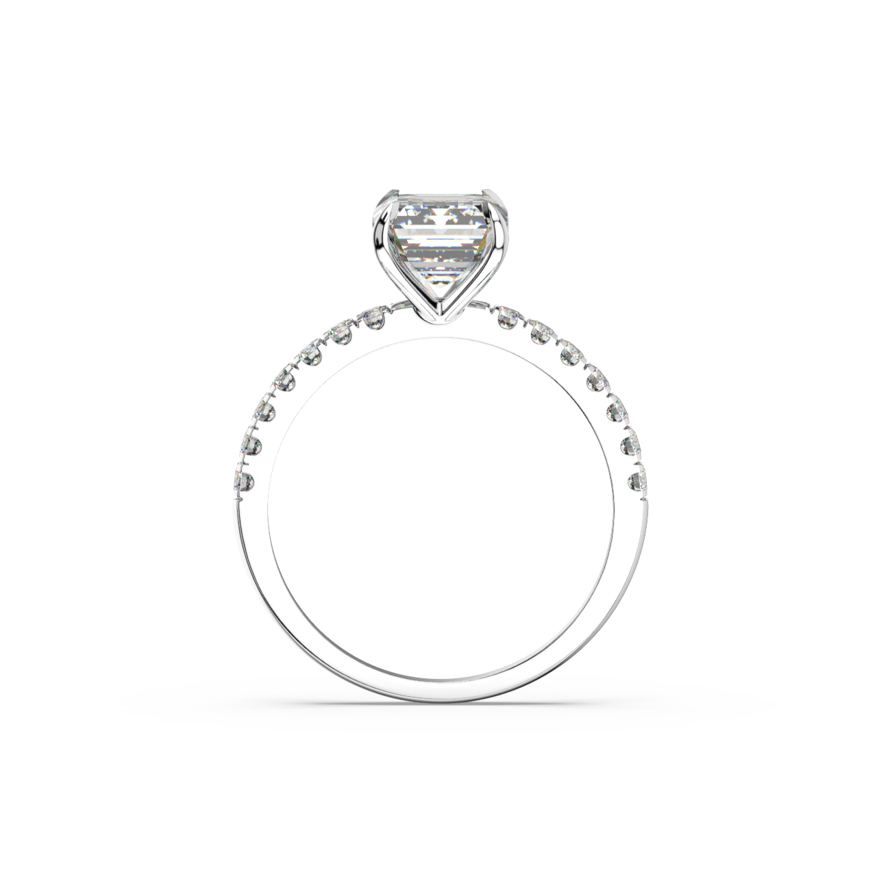 Emerald Pavé Lab Diamond Ring | IGI Certified