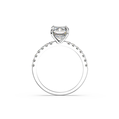 Emerald Pavé Lab Diamond Ring | IGI Certified