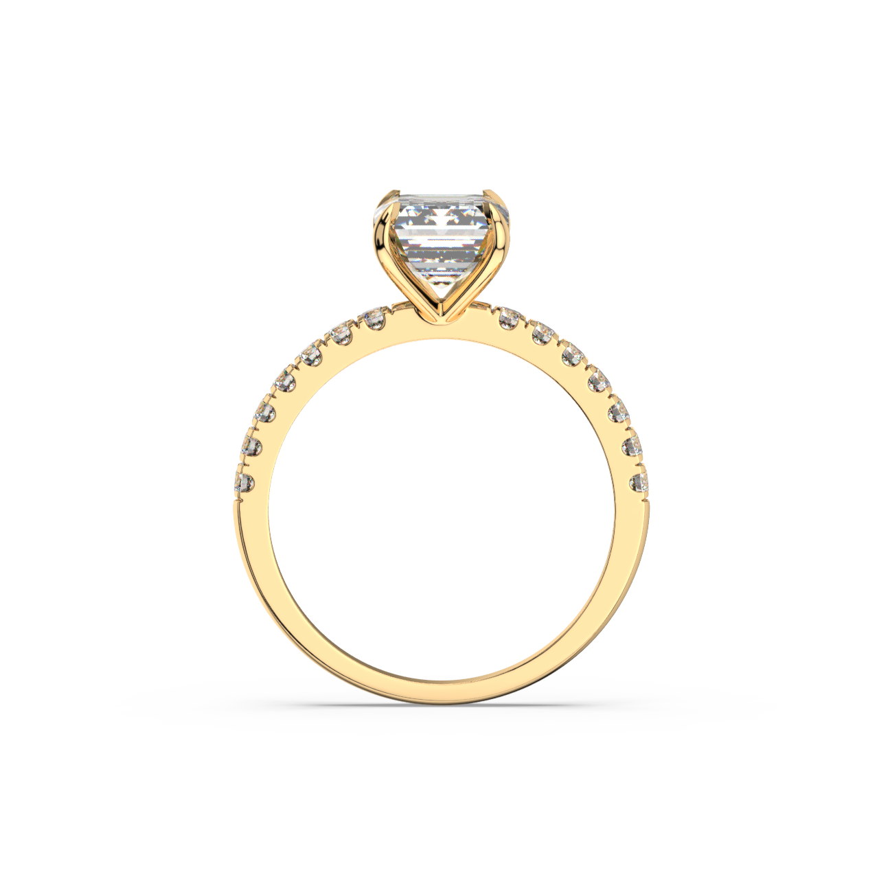 Emerald Pavé Lab Diamond Ring | IGI Certified