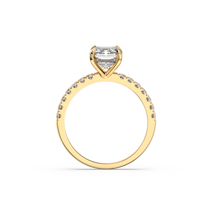 Emerald Pavé Lab Diamond Ring | IGI Certified