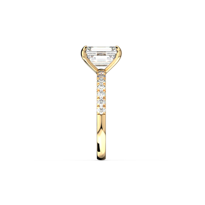 Emerald Pavé Lab Diamond Ring | IGI Certified