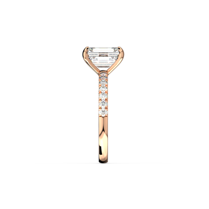 Emerald Pavé Lab Diamond Ring | IGI Certified