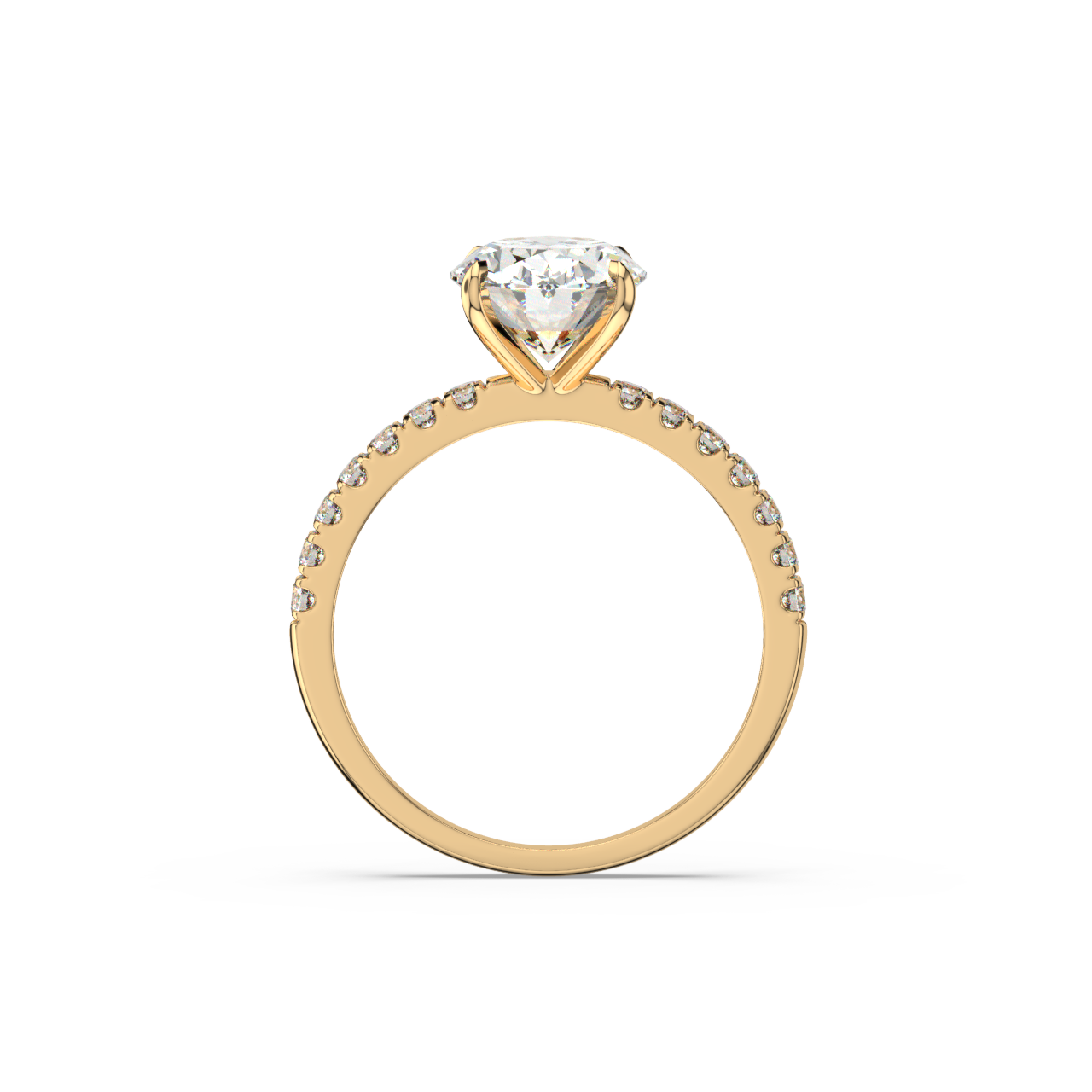 Oval Pavé Lab Diamond Ring | IGI Certified