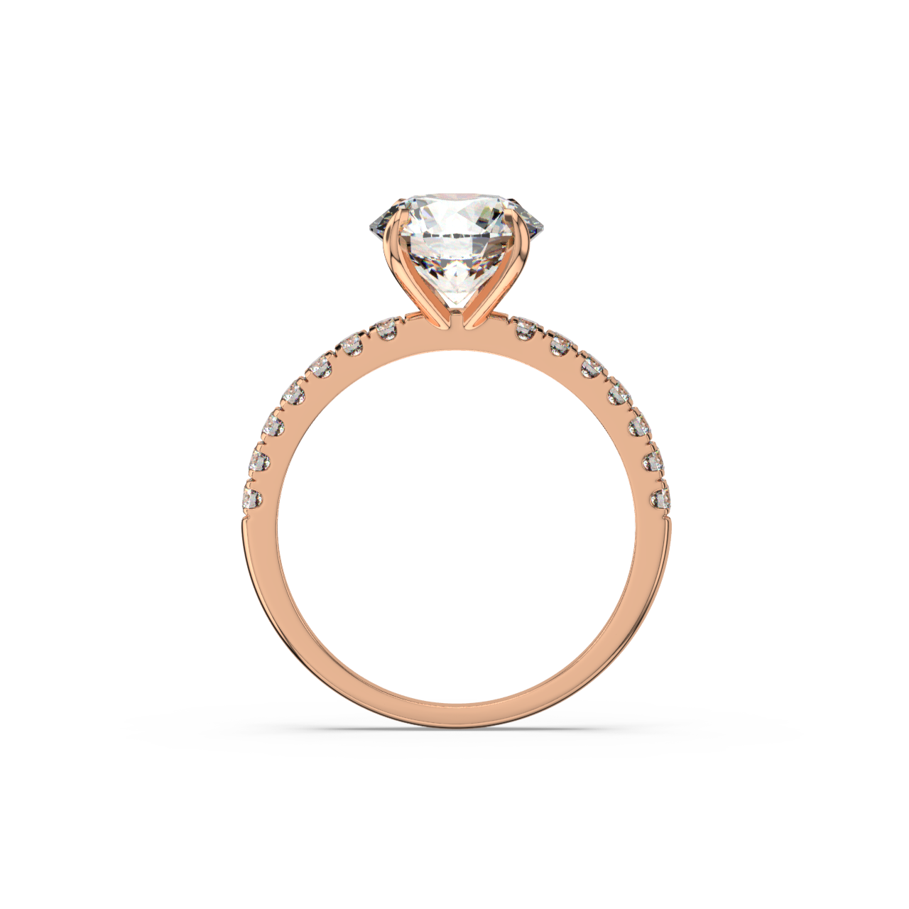 Round Pavé Lab Diamond Ring | IGI Certified