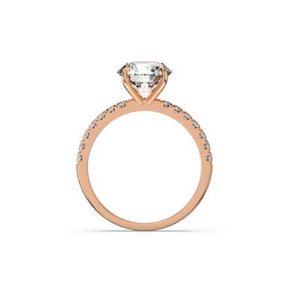 Round Pavé Lab Diamond Ring | IGI Certified
