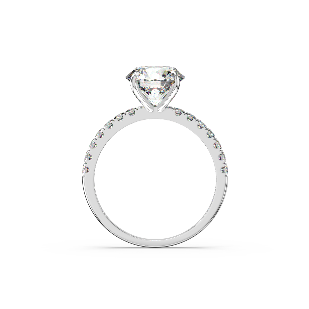 Round Pavé Lab Diamond Ring | IGI Certified