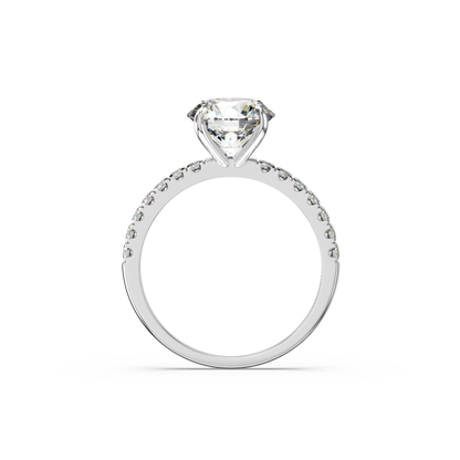 Round Pavé Lab Diamond Ring | IGI Certified