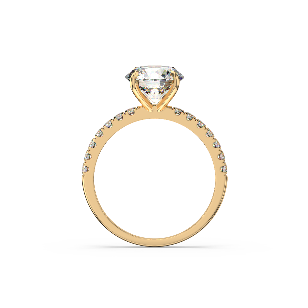 Round Pavé Lab Diamond Ring | IGI Certified
