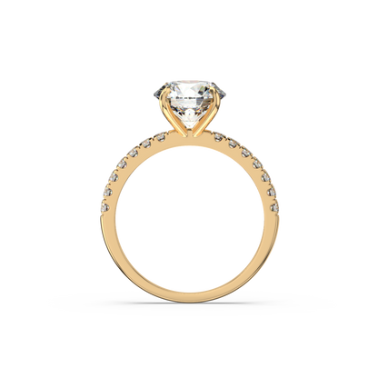 Round Pavé Lab Diamond Ring | IGI Certified