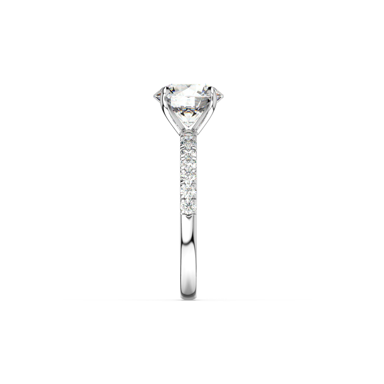 Round Pavé Lab Diamond Ring | IGI Certified