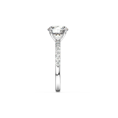 Round Pavé Lab Diamond Ring | IGI Certified