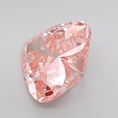 fancy intense pink heart cut lab grown diamond igi certified top view