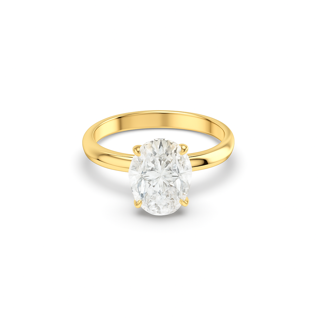 Oval Lab Diamond Solitaire Ring | IGI Certified