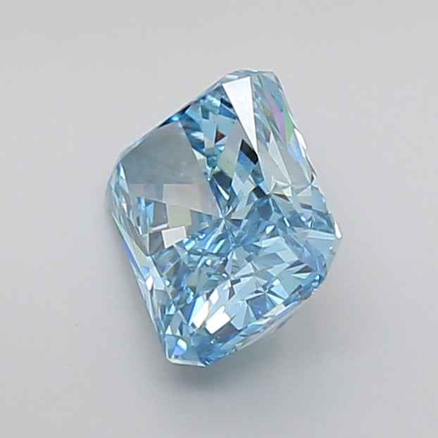 fancy intense blue radiant cut lab grown diamond igi certified top view