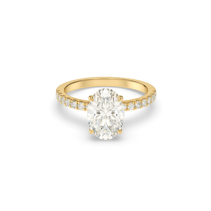 Oval Pavé Lab Diamond Ring | IGI Certified